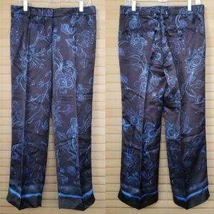 Room 52 | Black Wide Leg Pants w/ Blue Floral